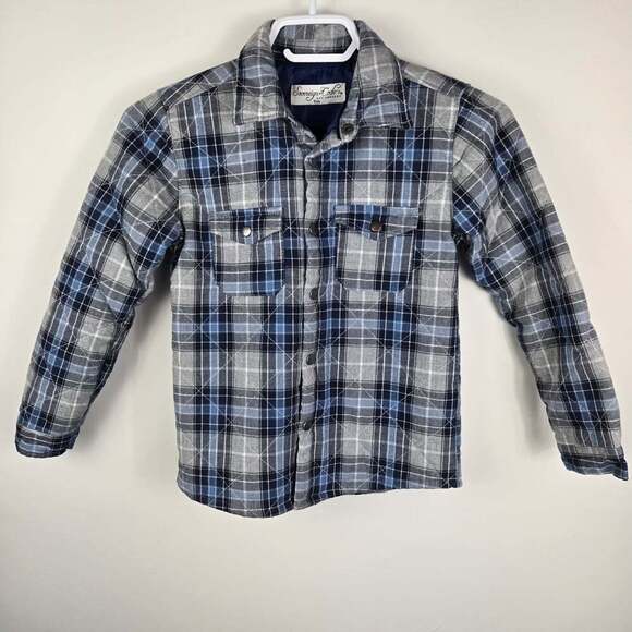 Sovereign Code Other - Sovereign Code Kids Blue/Gray Plaid Snap-Up Flannel Lined Light Shirt Jacket 5Y